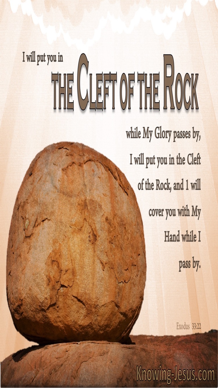 Exodus 33:22 In The Cleft Of The Rock (brown)